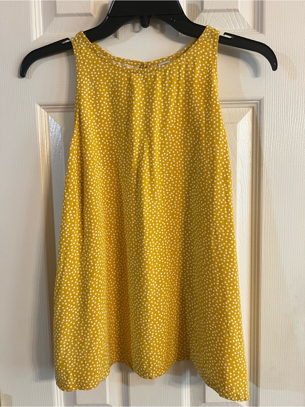 Old Navy Yellow Polka Dot Printed High-Neck Tank Top